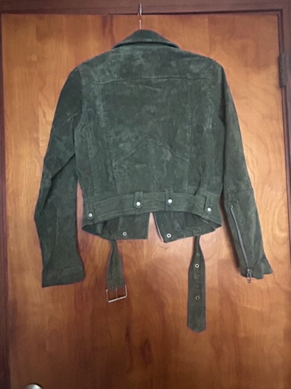 BLANKNYC Olive Green Suede Moto Jacket Size S - Picture 5 of 8